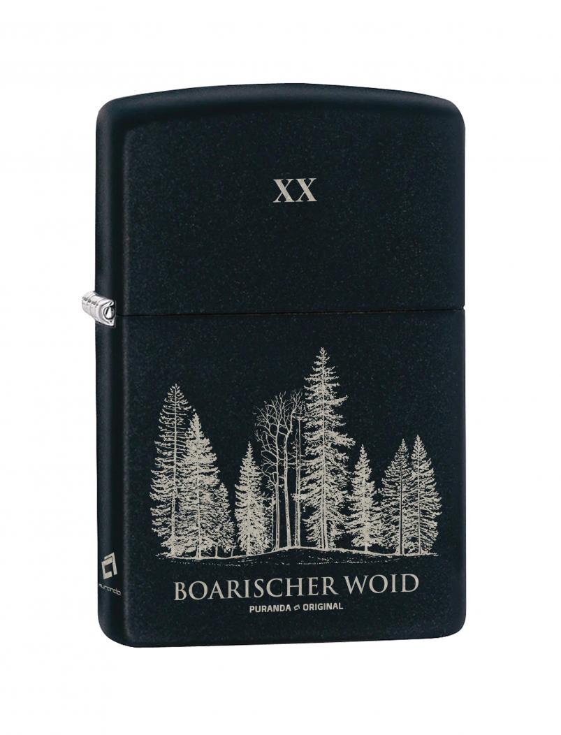 puranda Zippo - BOARISCHER WOID - matt schwarz - Ansicht